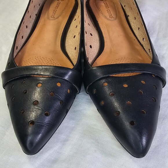 Cc Corso Como Gabby Laser Cut Perforated Eyelet Genuine Leather Ballet Flats 8.5 - Picture 4 of 10